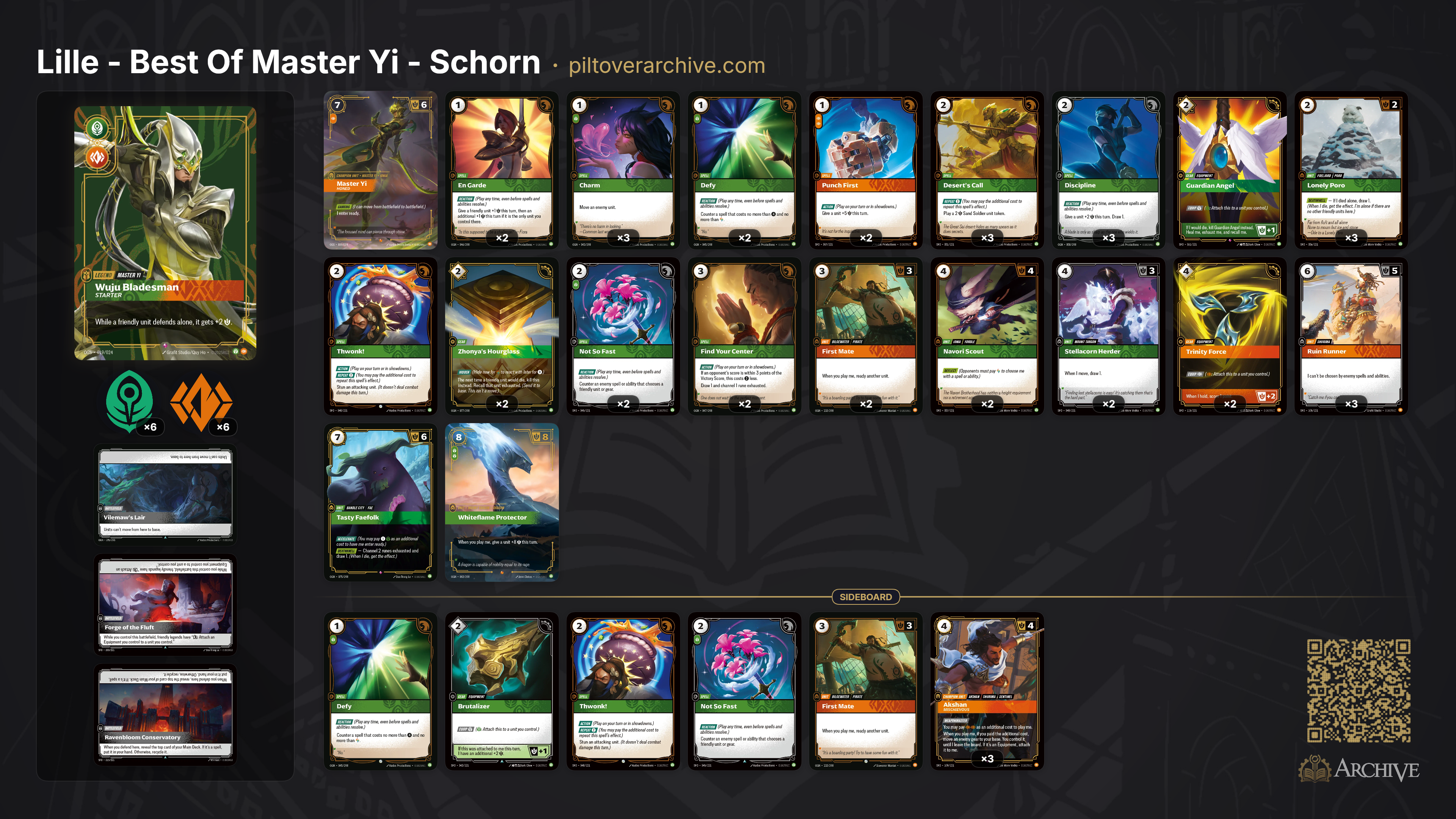 Schorn’s Best Of Master Yi deck list at Riftbound Regional Qualifier Lille.