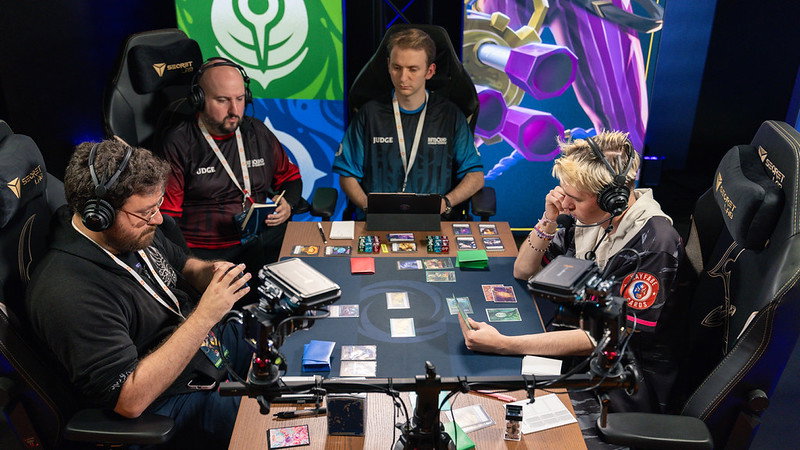 Factor and bsweitz face off in the first game of their finals match as Factor plays his Emperor’s Dais.