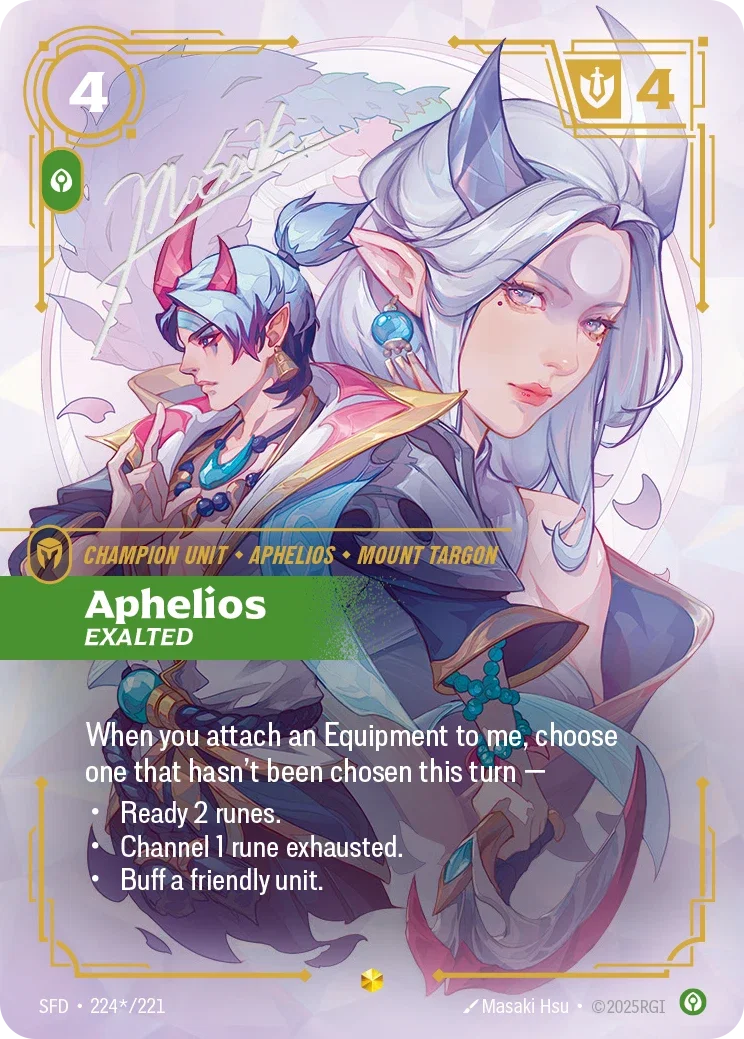 Spiritforged (SFD) · Aphelios, Exalted · #224 (Signed)