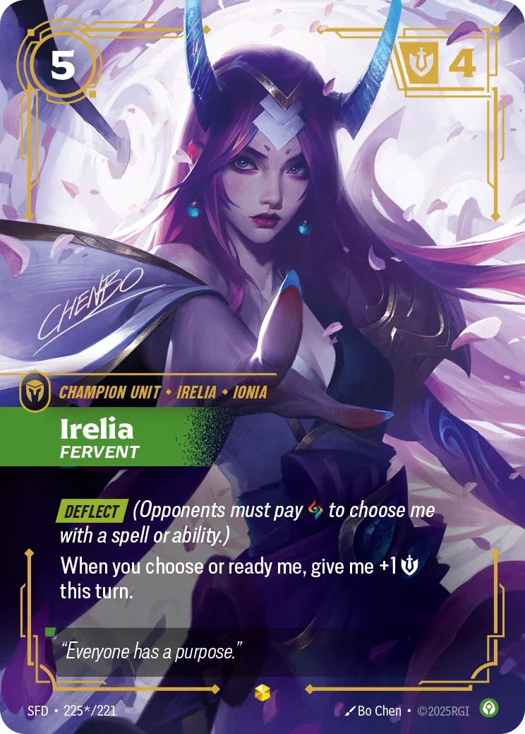 Spiritforged (SFD) · Irelia, Fervent · #225 (Signed)