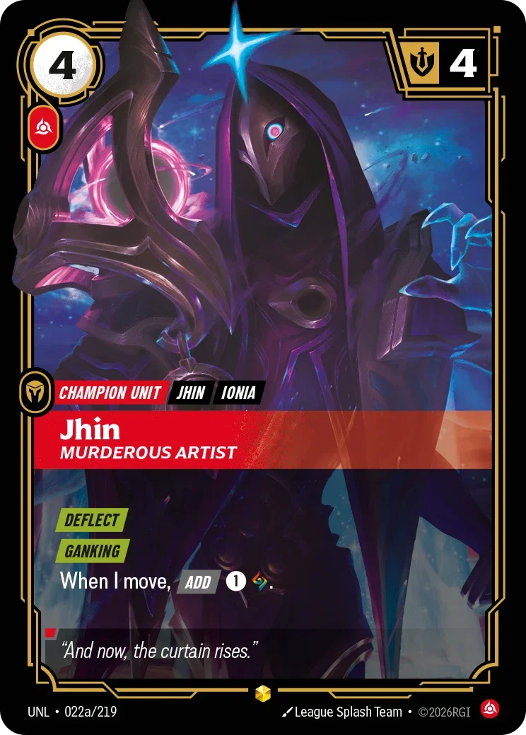 Unleashed (UNL) · Jhin, Murderous Artist · #22 (Alt Art)