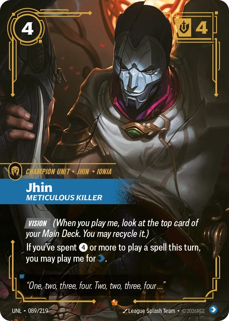 Unleashed (UNL) · Jhin, Meticulous Killer · #89