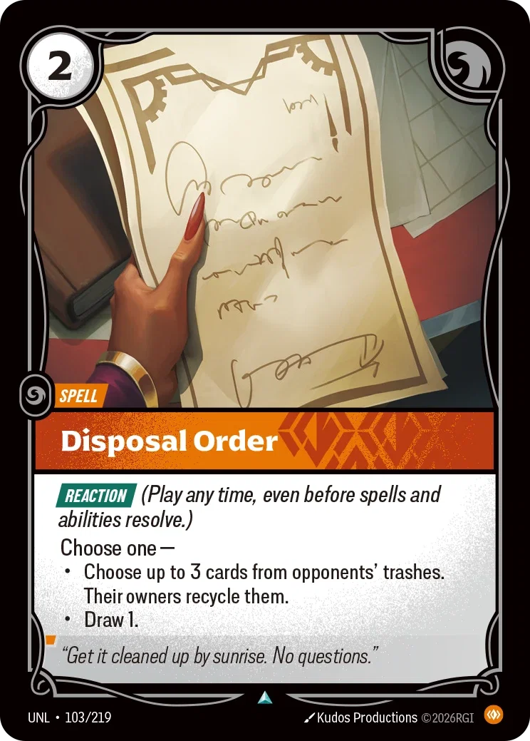 Unleashed (UNL) · Disposal Order · #103