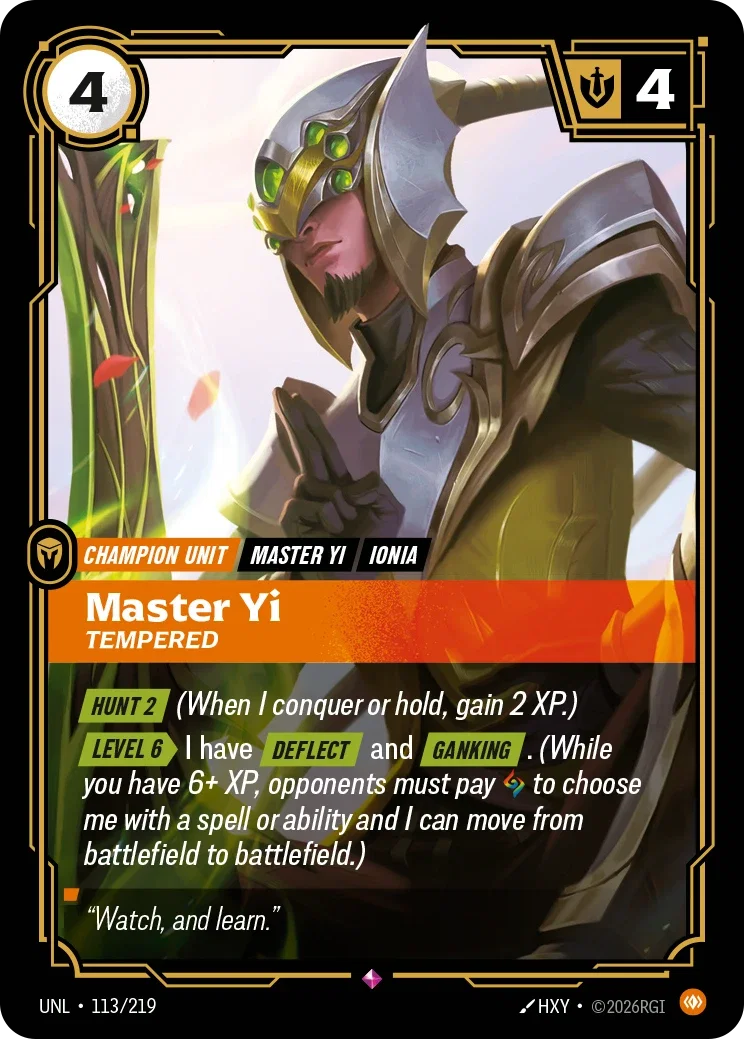 Unleashed (UNL) · Master Yi, Tempered · #113