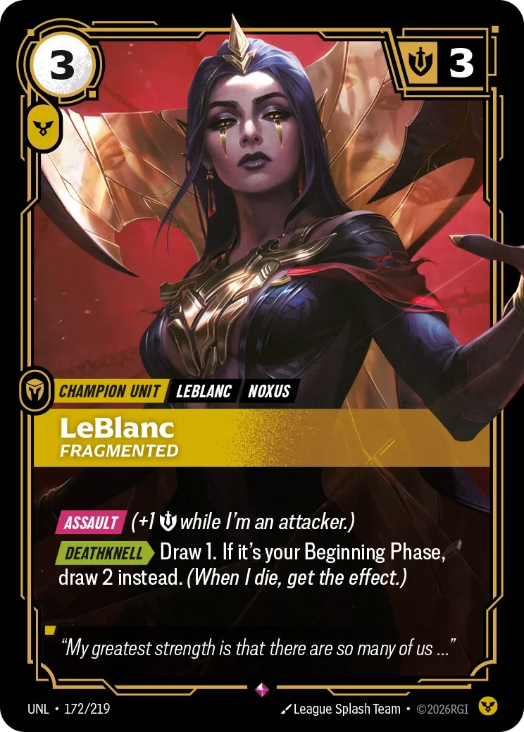 Unleashed (UNL) · LeBlanc, Fragmented · #172