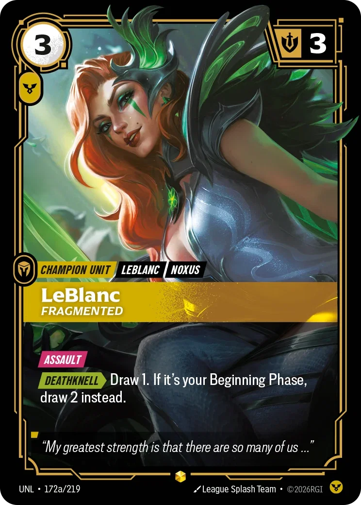 Unleashed (UNL) · LeBlanc, Fragmented · #172 (Alt Art)