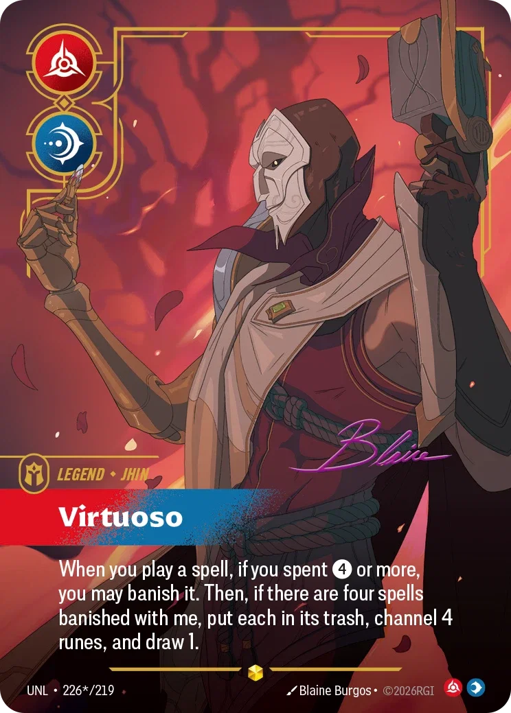 Unleashed (UNL) · Jhin, Virtuoso · #226 (Signed)