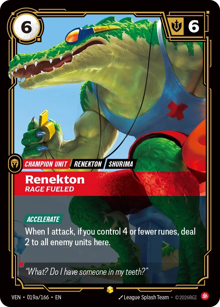 Vendetta (VEN) · Renekton, Rage Fueled · #19 (Alt Art)