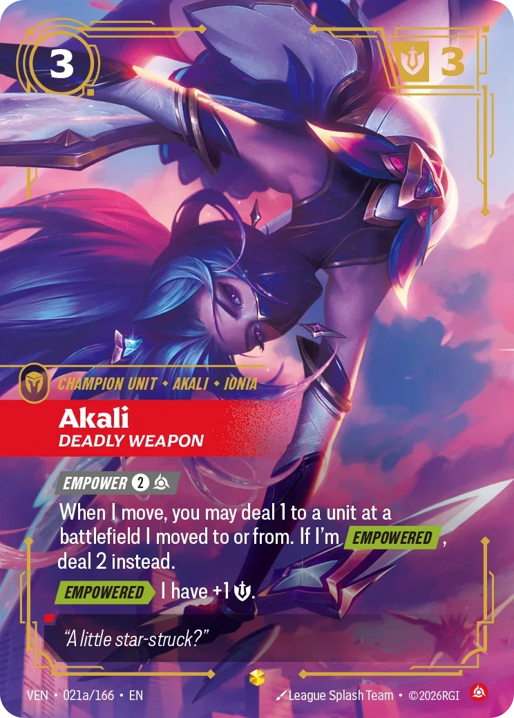 Vendetta (VEN) · Akali, Deadly Weapon · #21 (Alt Art)