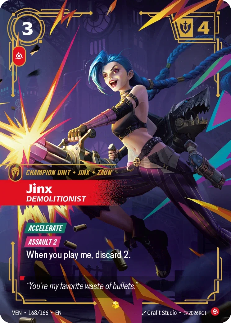 Vendetta (VEN) · Jinx, Demolitionist · #168 (Overnumber)