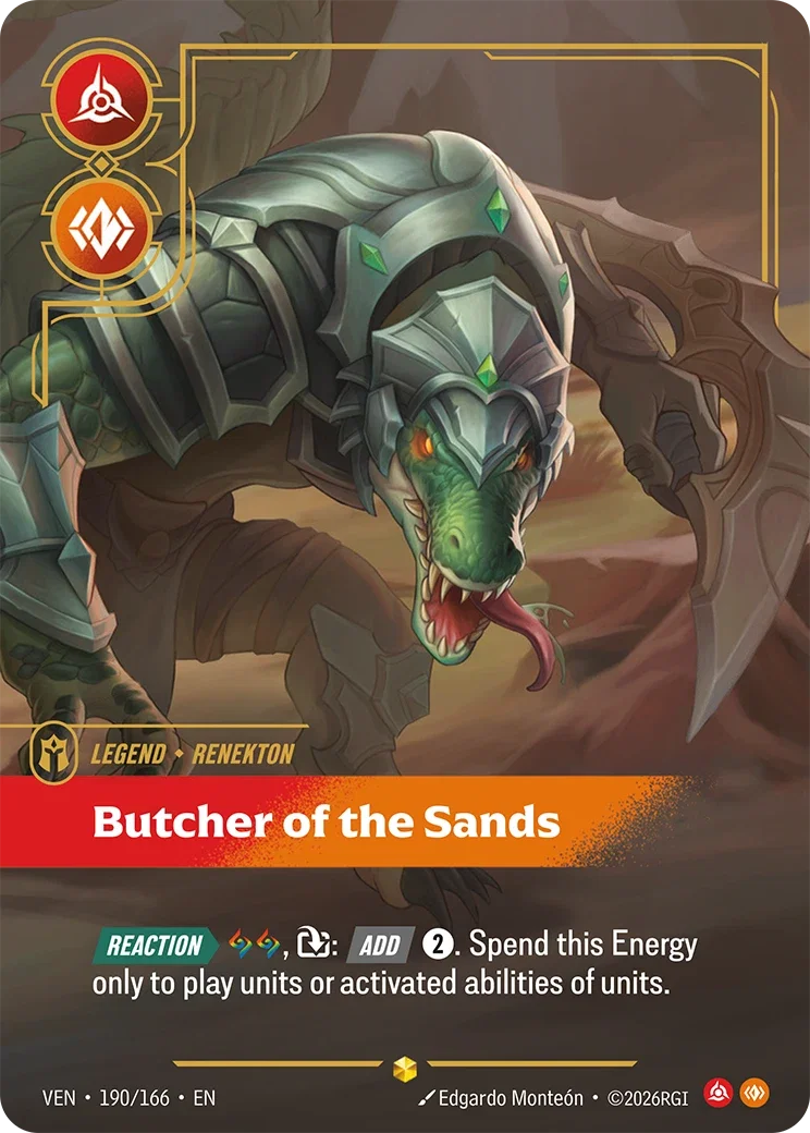 Vendetta (VEN) · Renekton, Butcher of the Sands · #190 (Overnumber)